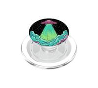 Arte de Abducción de Ovnis con Luz Colorida PopSockets PopGrip para MagSafe