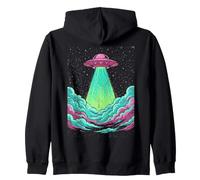 Arte de Abducción de Ovnis con Luz Colorida Sudadera con Capucha