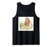 Arte de Acuarela Bigfoot Alien Campfire Tea Party Cute Ghost Camiseta sin Mangas