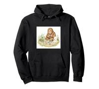 Arte de Acuarela Bigfoot Alien Campfire Tea Party Cute Ghost Sudadera con Capucha