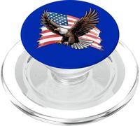 Arte de águila Calva audaz con Bandera Estadounidense ondeando PopSockets PopGrip para MagSafe