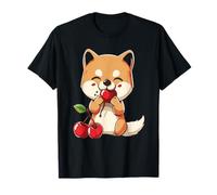 Arte de animales con diseño de cerezos, diseño de frutas de cerezo, amante de los perros Camiseta