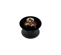 Arte de Anime samurái Retro de Crimson Moon Ronin PopSockets PopGrip Adhesivo