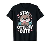 Arte de Baby Otter Stay Otterly, Lindo y Divertido con Animales Kawaii Camiseta