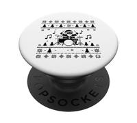 Arte de Baterista de Ugly Christmas Man PopSockets PopGrip Adhesivo