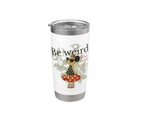 Arte de Be Weird Who Cares, peculiar y bonito ratón con forma de hongo Vaso térmico de acero inoxidable de doble pared