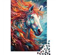 Arte de Caballos Coloridos Set De 1000 Piezas Papel Reciclado Puzzle Familiar Actividad De Vinculación Familiar Horas De Entretenimiento Ocio Casa 38x26cm/1000pcs