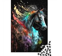 Arte de Caballos Coloridos Set De 1000 Piezas Papel Reciclado Puzzle Familiar Aficionados A Los Rompecabezas Atractivo Actividad Vinculación Familiar 38x26cm/1000pcs
