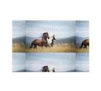 Arte de Caballos Corriendo, Rompecabezas de 1000 Piezas, Rompecabezas de Madera para Toda la Familia, decoración de Pared para Adultos y Adolescentes.