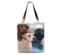 Arte de cachorro de perro labrador retriever，Bolsas de supermercado reutilizables, bolsas de compras, bolsas de lona de gran capacidad, bolso de hombro