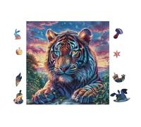 Arte de Cachorro Tigre Puzzle 100 Piezas Cartón Resistente para Niños Mayores 14 Años Decoración Salón para Colgar En Pared Decoración Artística Regalo Pensado 28x28cm
