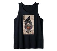 Arte de Calavera de Cuervo Oculto japonés Vintage Camiseta sin Mangas