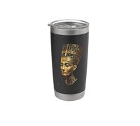 Arte de caligrafía de la reina egipcia Nefertiti antiguo Vaso térmico de acero inoxidable de doble pared