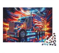 Arte de camión Americano, Rompecabezas de 1000 Piezas para Adultos, águila de Fuego épica Premium Grueso Resistente, desafiante, Alivio del estrés, Juego Familiar, 70x50cm/1000pzas