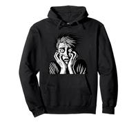 Arte de cara gritando - Línea gótica de expresión de terror Sudadera con Capucha