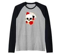 Arte de Cartas de Juego de póquer de Rosas de Calavera de Cuatro ases Camiseta Manga Raglan
