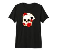 Arte de Cartas de Juego de póquer de Rosas de Calavera de Cuatro ases Camiseta Premium