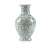 Arte de cerámica china, hecho a mano, esmaltado antiguo con grietas de hielo, gran flor de porcelana, verde menta suave