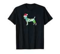 Arte de Collage de Medios Mixtos Perro Puppy en Santa Hat Merry Ho Ho Camiseta