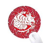 Arte de Corte de Papel de China Rata Animal del Zodiaco Wheel Mouse Pad de Goma roja Redonda