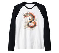 Arte de Criatura mítica del dragón majestuoso de fantasía Camiseta Manga Raglan