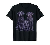 Arte de Dibujo de Familia de Cachorros Labrador Retriever Negro. Camiseta