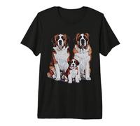 Arte de Dibujo de la Familia de Cachorros de San Bernardo. Camiseta Premium