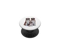 Arte de Dibujo de la Familia de Cachorros de San Bernardo. PopSockets PopGrip Adhesivo