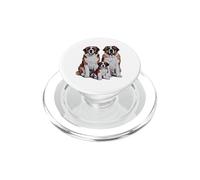 Arte de Dibujo de la Familia de Cachorros de San Bernardo. PopSockets PopGrip para MagSafe