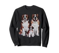 Arte de Dibujo de la Familia de Cachorros de San Bernardo. Sudadera