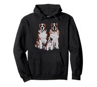 Arte de Dibujo de la Familia de Cachorros de San Bernardo. Sudadera con Capucha