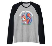 Arte de Dibujos Animados de Animales susurradores de Ardillas para Amantes de los Pollos Camiseta Manga Raglan
