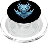 Arte de dragón para los Amantes de los Dragones Dragón de Hielo PopSockets PopGrip para MagSafe