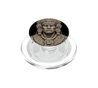 Arte de Escultura de reliquia del Templo Antiguo Busto de Piedra del Guerrero Maya PopSockets PopGrip para MagSafe