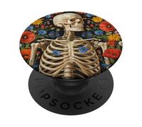 Arte de Esqueleto Floral - Diseño de anatomía gótica Wildflowers PopSockets PopGrip Adhesivo