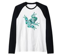 Arte de Estilo Indio Americano Americano Rana Pacífico Noroeste Camiseta Manga Raglan