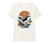 Arte de Estilo japonés de tiburón Montando Tigre Feroz Camiseta Premium