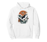 Arte de Estilo japonés de tiburón Montando Tigre Feroz Sudadera con Capucha