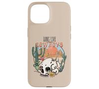 Arte de estilo vaquero con diseño de calavera del desierto Carcasa para iPhone 15