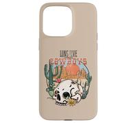 Arte de estilo vaquero con diseño de calavera del desierto Carcasa para iPhone 15 Pro Max