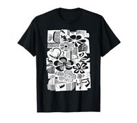 Arte de Flores Silvestres Boho Linocut con Estampado de Bloques Florales Camiseta