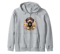 Arte de flores silvestres de verano de perro de agua español Sudadera con Capucha