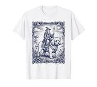 Arte de Grabado de fantasía de Perro maltés con Mago místico Camiseta