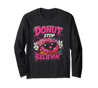 Arte de Grafiti Divertido, Divertido Juego de Palabras con Comida, Donut Stop Believin Manga Larga
