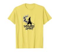Arte de Guerrero Espiritual samurái japonés para Hombres Camiseta, Hombre, Limón, S