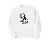 Arte de Guerrero Espiritual samurái japonés para Hombres Sudadera, Unisex para Adultos, Blanco, L