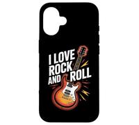 Arte de guitarra eléctrica I Love Rock And Roll Carcasa para iPhone 16