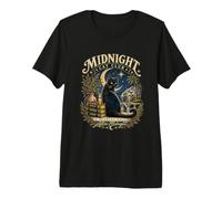 Arte de Halloween de Gato Negro Solo para Miembros de Midnight Club Camiseta Premium