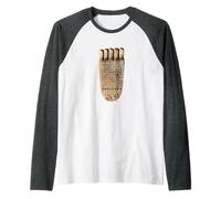 Arte de huella antigua sagrada del pie de Buda Camiseta Manga Raglan