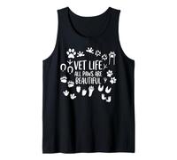 Arte de Huellas de Vet Life All Paws Are Beautiful Camiseta sin Mangas